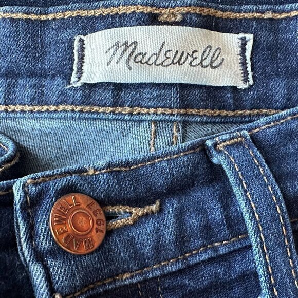 Madewell 10" High Riser Skinny Skinny Raw Hem Distressed Jeans Womens 26 - Picture 7 of 9